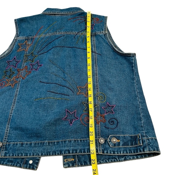 Vintage Chico’s Design Beaded Denim Vest – Size Large (Chico’s 2) - Picture 8 of 11